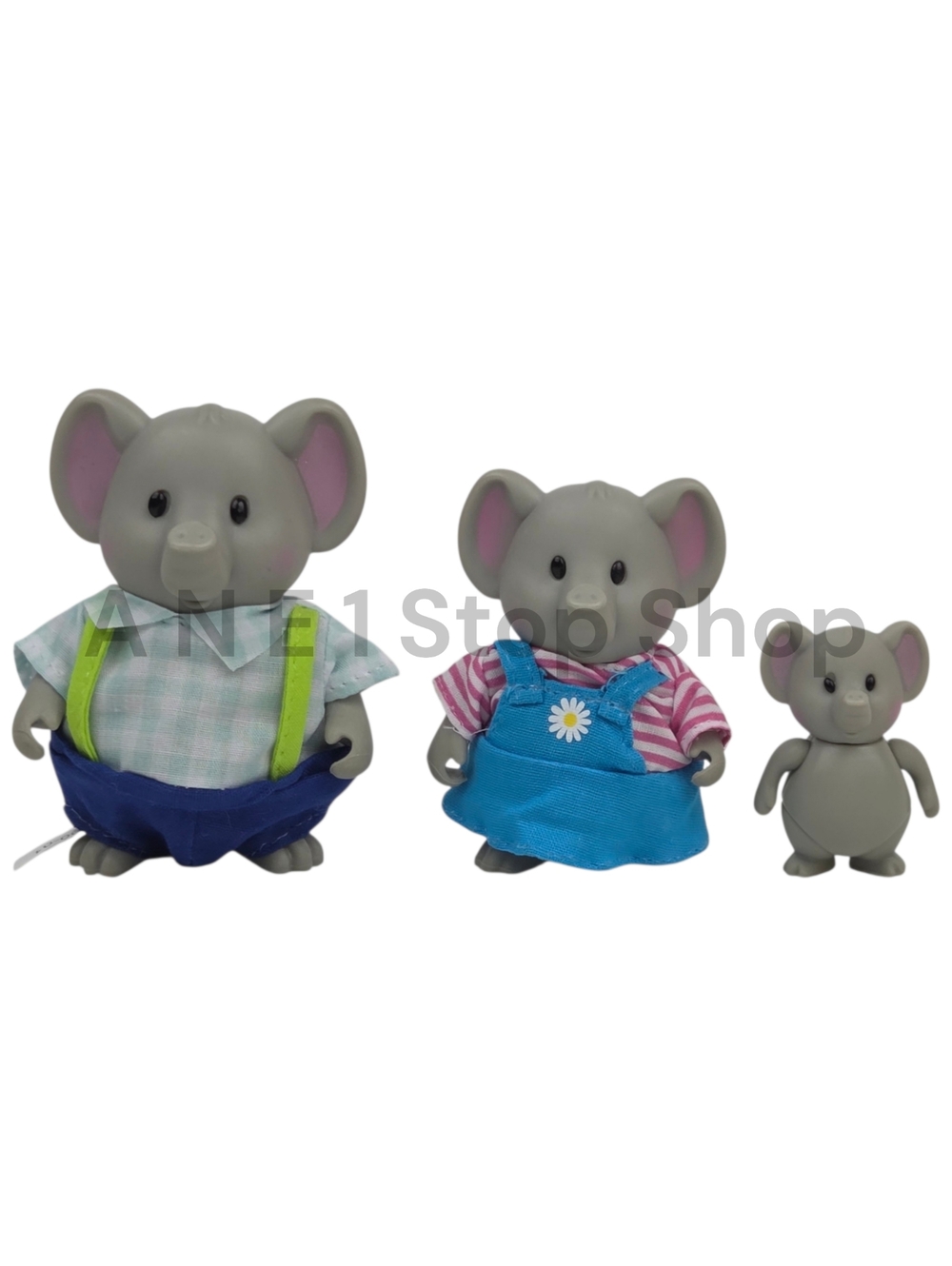 Li’l Woodzeez Elephant Family Figures Lot 3 w Clothes Battat
